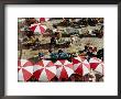 Overhead Of Umbrellas And Stalls At Gunduliceva Poljana Market, Dubrovnik, Croatia by Richard Nebesky Limited Edition Print