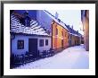 Snow Covered 16Th Century Cottages Of Golden Lane In Winter Twilight, Hradcany, Czech Republic by Richard Nebesky Limited Edition Print