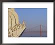 Padrao Dos Descobrimentos And Ponte 25 De Abil Bridge, Over The River Tagus, Lisbon by Yadid Levy Limited Edition Print