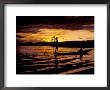 Intha Fisherman Rowing Boat With Legs At Sunset, Myanmar by Keren Su Limited Edition Print