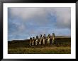 Stone Statues Called Moai Dot The Landscape Of Easter Island by James P. Blair Limited Edition Pricing Art Print