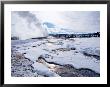 Old Faithful Erupts In Winter, Yellowstone National Park, Wyoming, Usa by Chuck Haney Limited Edition Print