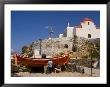 Boat Being Paint On Waterfront, Mykonos Island, Southern Aegean, Greece by Diana Mayfield Limited Edition Print