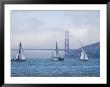 Sailing Boats With The Golden Gate Bridge And Summer Fog In Background, San Francisco, California by Roberto Gerometta Limited Edition Print