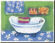 White Tub With Blue Polka Dots by Dona Turner Limited Edition Print