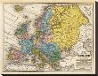 Map Of Europe, C.1839 by Samuel Augustus Mitchell Limited Edition Pricing Art Print