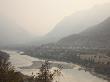 Town Of Lillooet On A Summer Forest Fire Smoky Day by Taylor S. Kennedy Limited Edition Print