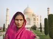 Indian Woman Stands In Front Of The Taj Mahal by Scott Stulberg Limited Edition Print