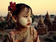 Burmese Girl Wearing Thanaka Face Paint Atop Temple In Pagan, Burma by Scott Stulberg Limited Edition Print