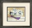 White And Purple Flowers In Basket by David Col Limited Edition Pricing Art Print