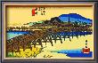 Yahagi Bridge With Okazaki Castle In Background by Hiroshige Ii Limited Edition Print