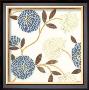 Blue And Cream Flowers On Silk Ii by Norman Wyatt Jr. Limited Edition Pricing Art Print
