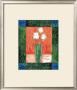 White Flowers On Orange by Hussey Limited Edition Print