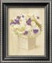 White And Purple Flowers In Square Vase by David Col Limited Edition Pricing Art Print