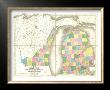 Map Of Michigan And Part Of Wisconsin Territory, C.1839 by David H. Burr Limited Edition Print