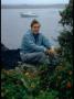 Edmund Muskie Sitting In Garden On Rocky Jetty by Stan Wayman Limited Edition Pricing Art Print