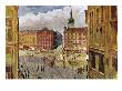 Brno - Painting Of The Czech City Overlooking Liberty Square, Early 20Th Century by Cecil Alden Limited Edition Print