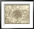 Sepia Map Of Paris by Vision Studio Limited Edition Print