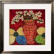 Flowers In Red Vase by Sarah Van Beckum Limited Edition Print