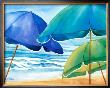 Seaside Umbrellas by Kathleen Denis Limited Edition Print