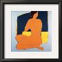Nu Bleu Sur Fond Jaune by Veronique Laroque Limited Edition Print