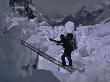 Climbing Across Ladder On Everest, Nepal by Michael Brown Limited Edition Pricing Art Print