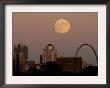 A Full Moon Rises Behind Downtown Saint Louis Buildings And The Gateway Arch Friday by Charlie Riedel Limited Edition Print