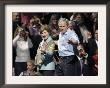 President Bush, Right, And First Lady Laura Bush Arrive For A Rally For Texas Governor Rick Perry by Lm Otero Limited Edition Print