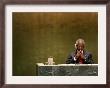 United Nations Secretary General Kofi Annan Listens To Statements Made By Members by Julie Jacobson Limited Edition Print