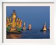 Cambodia's Illuminated Boats Make Their Way Along The Tonle Sap River by Heng Sinith Limited Edition Print