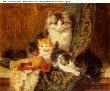 Cat And Three Kittens by Henriette Knip Limited Edition Pricing Art Print