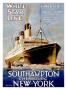 White Star Line, Southampton, Cherbourg, New York by Walter Thomas Limited Edition Pricing Art Print