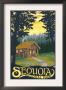 Sequoia Nat'l Park - Cabin In Woods - Lp Poster, C.2009 by Lantern Press Limited Edition Print