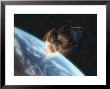 Asteroid In Front Of The Earth by Stocktrek Images Limited Edition Print