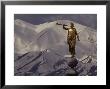 The Gilded Statue Of The Angel Moroni Against The Oquirrh Mountains, Utah by James P. Blair Limited Edition Print