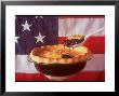 Deep Dish Blueberry Pie, With A Scoop In Front Of The American Flag by Fred Lyon Limited Edition Print