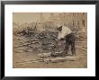 Railroad Construction Worker Straightening Track, C.1862 by Andrew J. Johnson Limited Edition Print