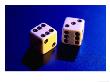 Two Dice On Blue Background by Jim Mcguire Limited Edition Pricing Art Print