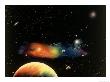 Space Illustration Of Stars And Planets by Ron Russell Limited Edition Print