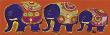 Family Of Elephants In Orange by Sophie Jourdan Limited Edition Print