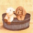 Lamb And Dog In Wooden Bucket by Catherine Becquer Limited Edition Print