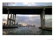 Downtown Miami Skyline Through A Biscayne Bay Bridge by Raul Touzon Limited Edition Print