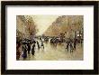 Boulevard Poissoniere In The Rain, Circa 1885 by Jean Beraud Limited Edition Print