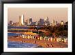 Brighton Beach Boatsheds With City In Background, Melbourne, Australia by Christopher Groenhout Limited Edition Print