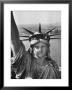Sightseers Hanging Out Windows In Crown Of Statue Of Liberty With Nj Shore In The Background by Margaret Bourke-White Limited Edition Print