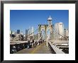 Pedestrian Walkway On The Brooklyn Bridge Looking Towards Manhattan, New York City, New York, Usa by Amanda Hall Limited Edition Print