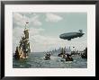 The Mayflower Ii Enters New York Harbor, Escorted By Small Yachts And A Blimp by B. Anthony Stewart Limited Edition Pricing Art Print
