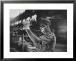 Dale Clover Skilled Steel Worker At Allegheny Ludlum Mill Uses Handled Test Spoon To Sample Steel by Peter Stackpole Limited Edition Pricing Art Print