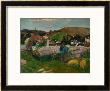 Peasants, Pigs, And A Village Under A Clear Sky, Landscape In Brittany, France, 1888 by Paul Gauguin Limited Edition Print