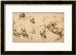 Rearing Horse And Study Of Horse, Lion And Human Heads, Drawing, Royal Library, Windsor by Leonardo Da Vinci Limited Edition Print